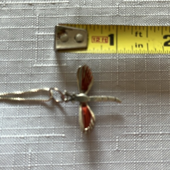 Vintage 925 Silver Plated ‘Market’ Set Of Dragon Fly Necklace & Earrings - Picture 7 of 10